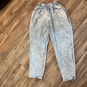 Vintage Chic Jeans Womens Size Large Pleated High Rise Acid Wash Baggie Denim